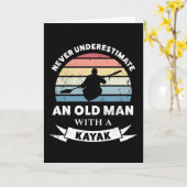 Alter Mann mit Kayak Funny Gift Vater Karte (Gelbe Blume)
