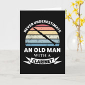 Alter Mann mit Klarinette Funny Gift Vater Karte (Gelbe Blume)