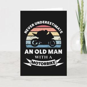 Alter Mann mit Motorrad Funny Gift Vater Karte