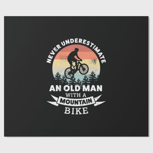 alter Mann mit Mountainbike mtb Geschenkpapier (Flach)