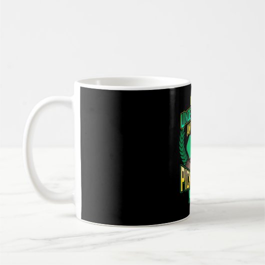 Alter Mann mit Pickleball-Paddel Kaffeetasse (Links)