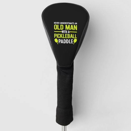 Alter Mann mit Pickleball Paddle Funny Senior Men Golf Headcover (Vorderseite)