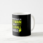 Alter Mann mit Pickleball Paddle Funny Senior Men Kaffeetasse (VorderseiteRechts)