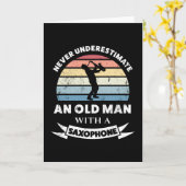 Alter Mann mit Saxophone Funny Gift Vater Karte (Gelbe Blume)