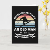 Alter Mann mit Snowboard Funny Gift Vater Karte (Gelbe Blume)
