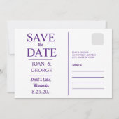 Alter Mann mit Spyglass am Strand, Funny Save The Date (Rückseite)