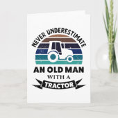 Alter Mann mit Traktor Funny Farm Geschenkgutschei Karte (Vorderseite)