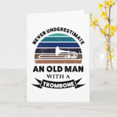 Alter Mann mit Trombone Funny Gift Vater Karte (Gelbe Blume)