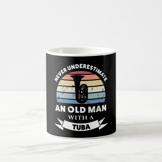 Alter Mann mit Tuba Funny Music Geschenk Vater Kaffeetasse (Mittel)