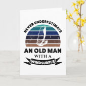 Alter Mann mit Windsurfer Funny Gift Vater Karte (Gelbe Blume)