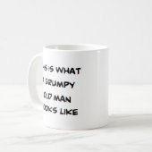 alter Mann mürrisch Kaffeetasse (Vorderseite Links)