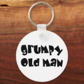 alter Mann mürrisch Schlüsselanhänger (Vorderseite)