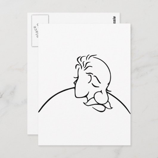 Alter Mann oder junge Dame optische Täuschung Postkarte (Vorne/Hinten)