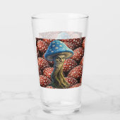 Alter Mann, Pilz, Blau, Wald, Wächter, Pintglas Glas (Rückseite)