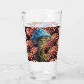 Alter Mann, Pilz, Blau, Wald, Wächter, Pintglas Glas (Vorderseite)