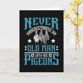 Alter Mann Racing Tauben Karte (Gelbe Blume)