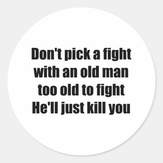 Alter Mann Runder Aufkleber (Vorderseite)