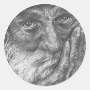 Alter Mann Runder Aufkleber