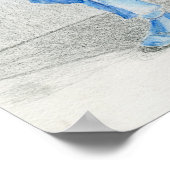 Alter Mann sitzt auf einer Bank und trägt blaue Kl Poster (Ecke)