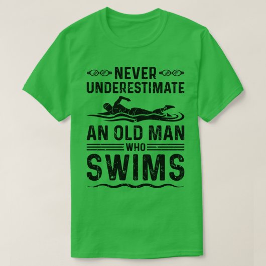 Alter Mann Swimmer Swim T-Shirt (Design vorne)