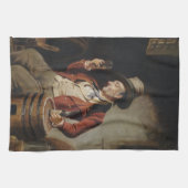 Alter Mann-trinkende Bier-Malerei Handtuch (Horizontal)
