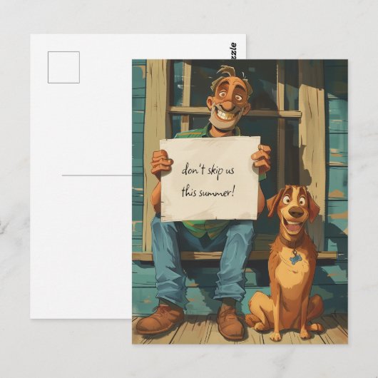 Alter Mann und sein Hund Postkarte (Vorne/Hinten)