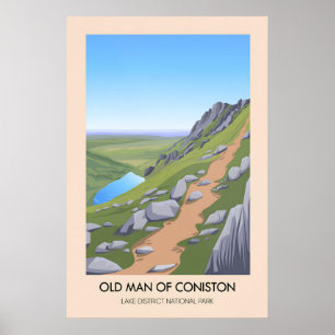 Alter Mann Von Coniston Lake District Reiseplakat Poster