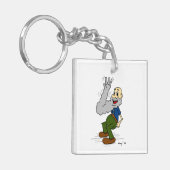 Alter Mann Waving Bart Akryllischer Schlüsselanhän Schlüsselanhänger (Vorderseite links)