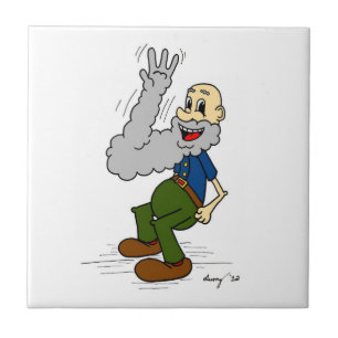 Alter Mann Waving Bart Tile Fliese