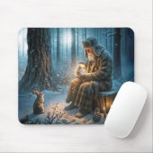 Alter Mann Weihnachten mit Kaninchen Mousepad (Mit Mouse)