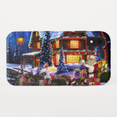 Alter Mann, Weihnachtsmann und Rentier Case-Mate iPhone Hülle (Rückseite (Horizontal))