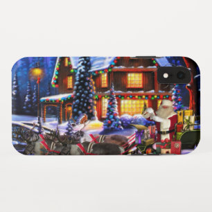 Alter Mann, Weihnachtsmann und Rentier Case-Mate iPhone Hülle