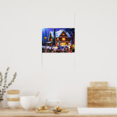 Alter Mann, Weihnachtsmann und Rentier Poster (Küche)