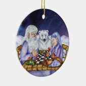 Alter Mann-Winter und Jack-Frost-Spiel-Schach Keramikornament (Rechts)