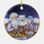 Alter Mann-Winter und Jack-Frost-Spiel-Schach Keramikornament (Hinten)