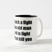 Alter Mann Zweifarbige Tasse (VorderseiteRechts)