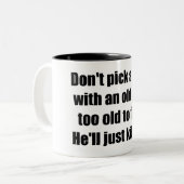 Alter Mann Zweifarbige Tasse (Vorderseite Links)