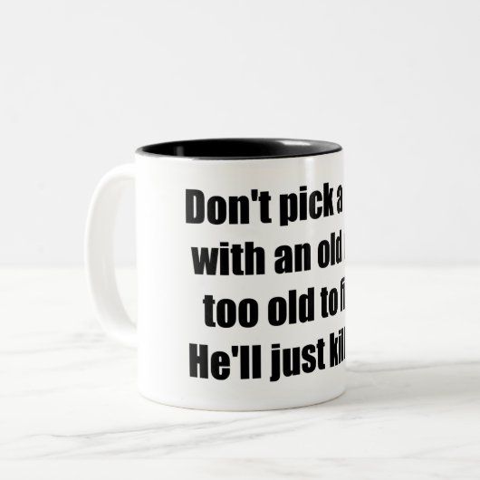 Alter Mann Zweifarbige Tasse (Vorderseite Links)