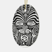 Alter Maori- Moko Stammes- Tätowierungsentwurf Keramikornament (Links)