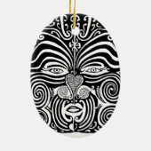 Alter Maori- Moko Stammes- Tätowierungsentwurf Keramikornament (Hinten)