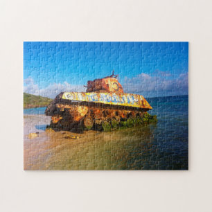 Alter militärischer Kriegspanzer Puerto Rico. Puzzle