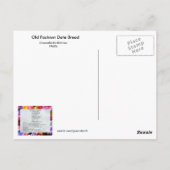 Alter Mode Datum Brot Rezept Postkarte (Rückseite)