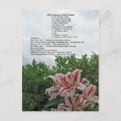 Alter Mode Datum Brot Rezept Postkarte (Vorderseite)