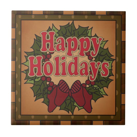 Alter Mode-WeihnachtsKranz Fliese (Vorderseite)