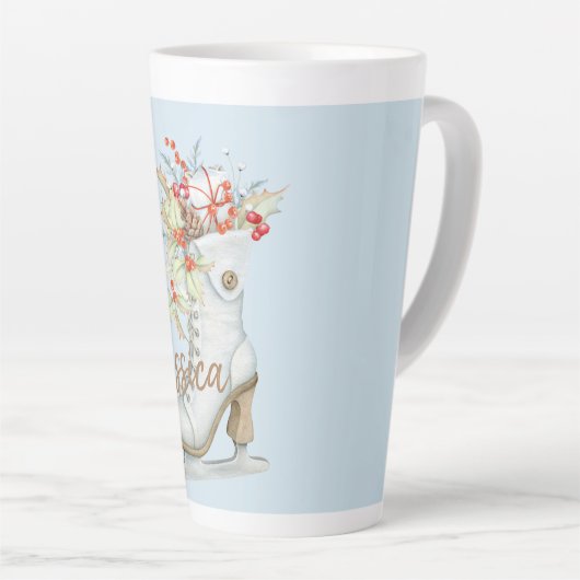 Alter, moderner Eis-Skate Personalisiert Milchtasse (Rechte Ecke)