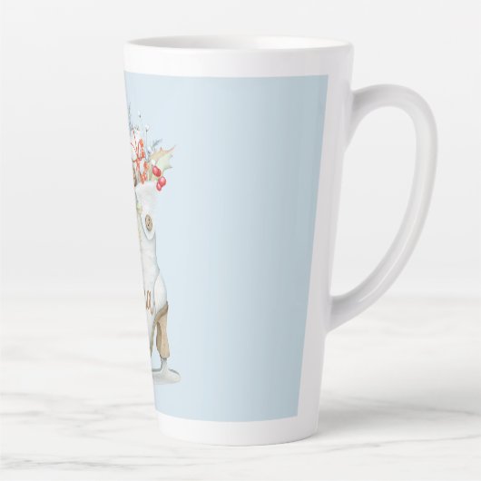 Alter, moderner Eis-Skate Personalisiert Milchtasse (Rechts)