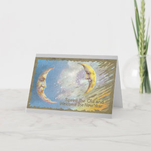 Alter Mond und neuer Mond Feiertagskarte