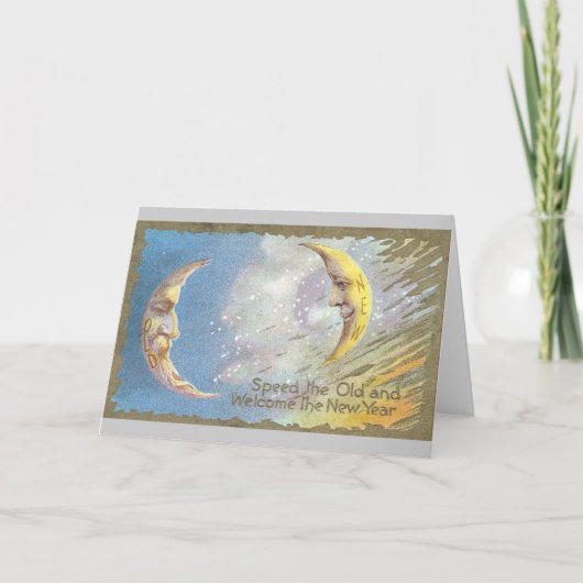 Alter Mond und Neumond Feiertagskarte (Vorderseite)