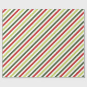 Alter, Moos, Rot und Elfenbein gestreift Geschenkpapier (Flach)