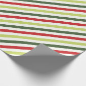 Alter, Moos, Rot und Elfenbein gestreift Geschenkpapier (Ecke)